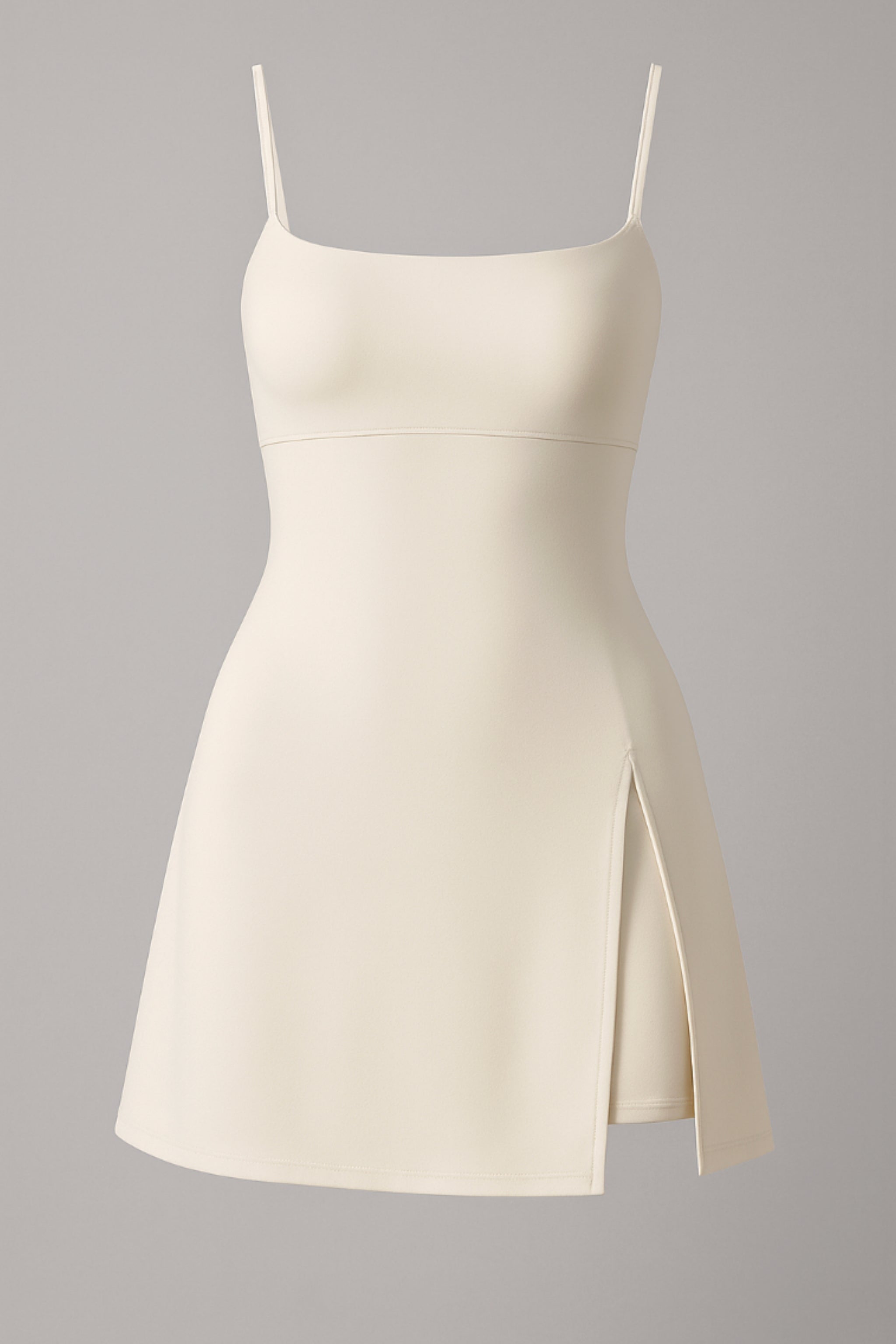Cream Sculpt Dress with Built-In Short